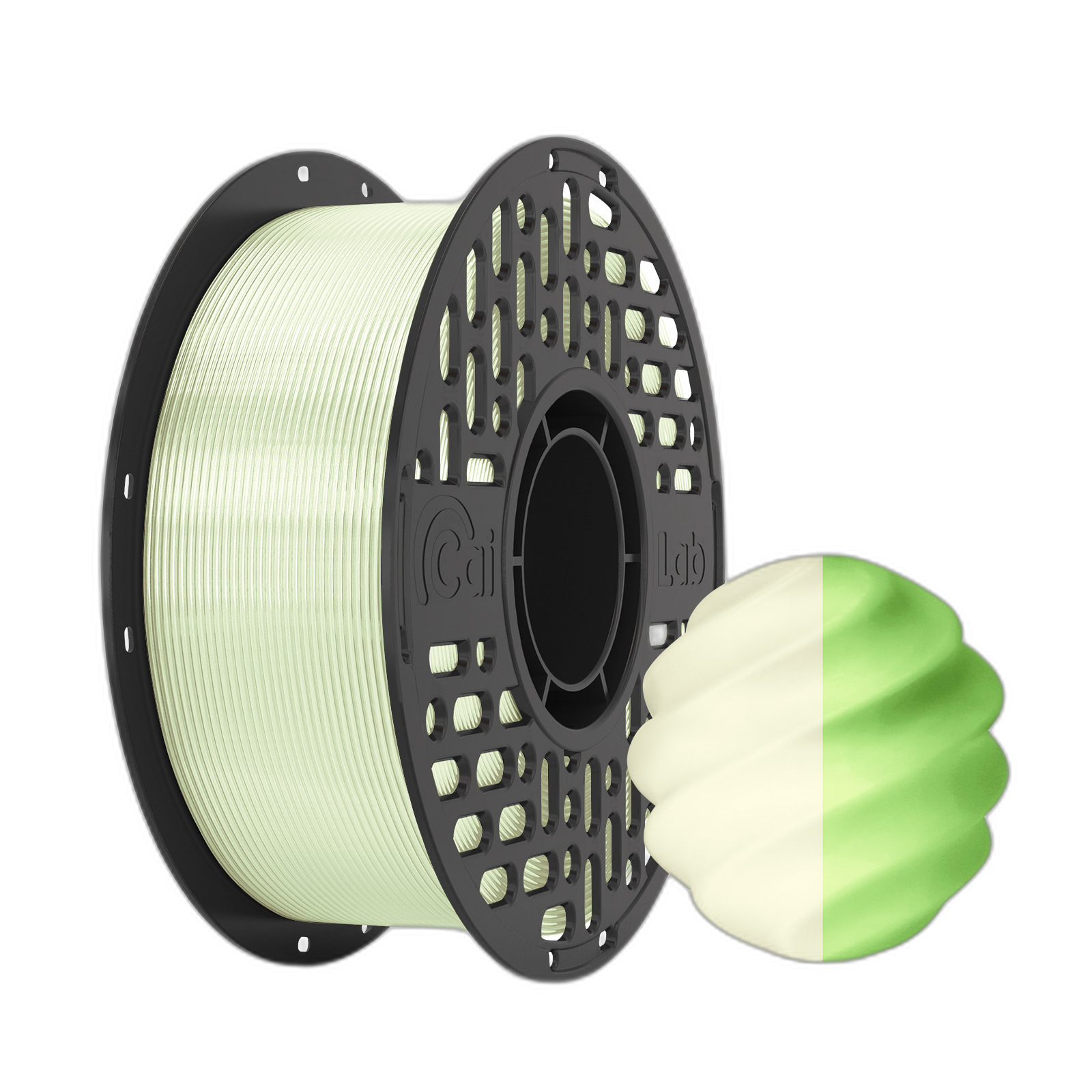 Caiduowu Fuorescent Green 3D Pinter Flament Pla Flament Noht Glow Color Glow in the Dak 1.75mm 1kg Fluorescent Green PLA Y01